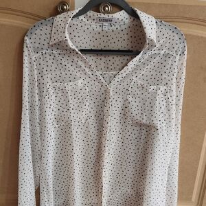 Express Black and White Star Print Blouse